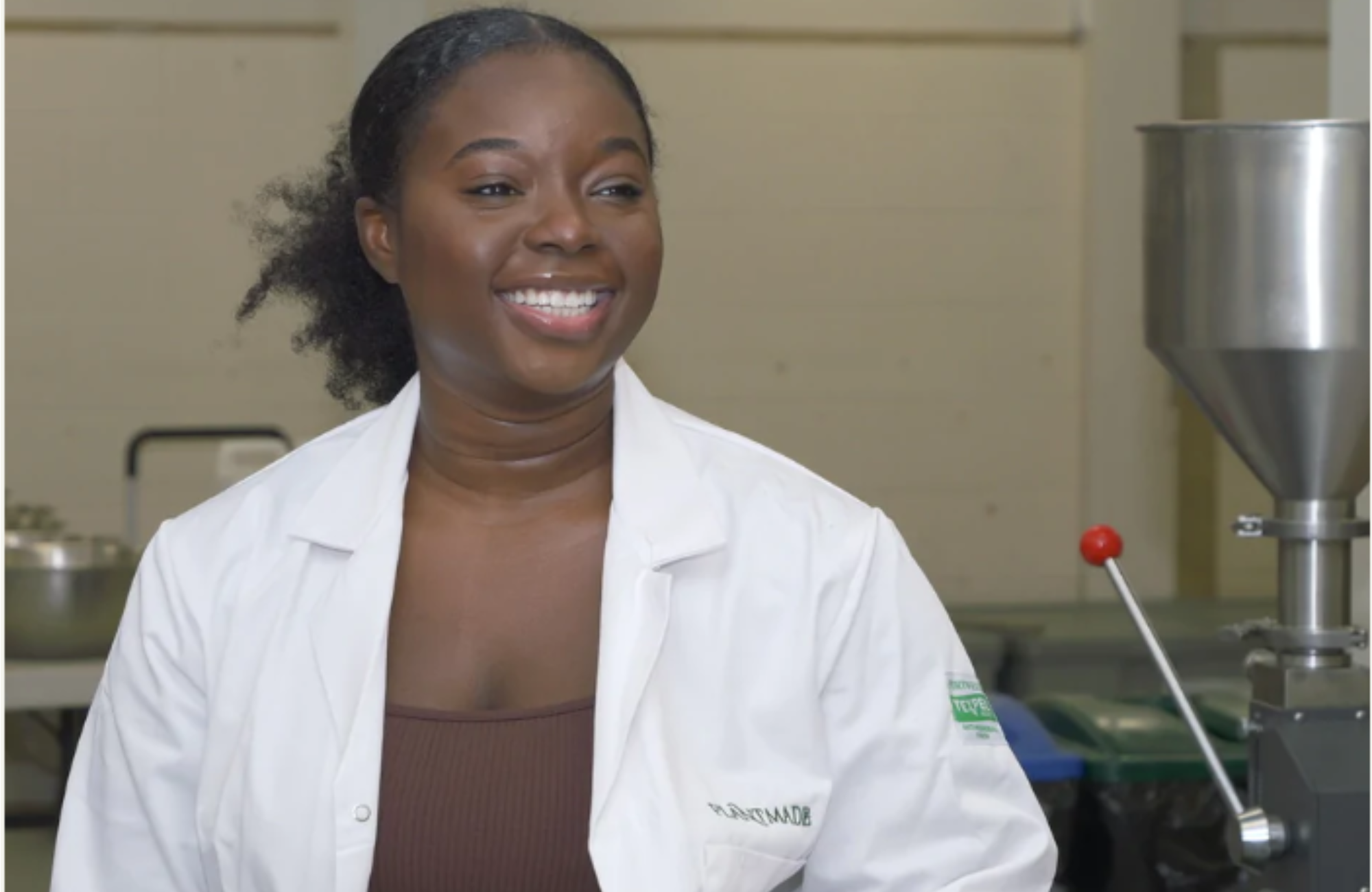 Ama Amo-Agyei, Plantmade founder, in the production facility